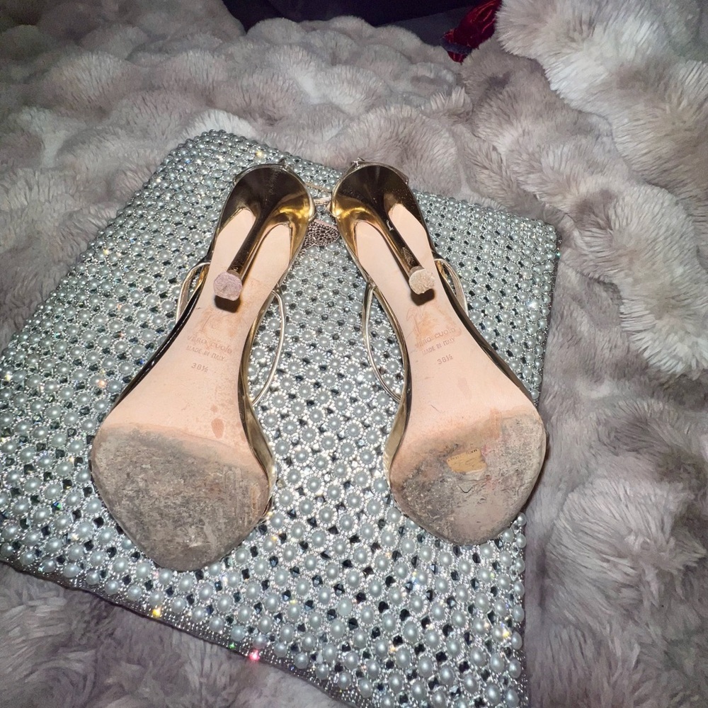 Giuseppe Zanotti Rose Gold Harmony Love Sandals Swarovski Hearts, 38.5/8 - Picture 14 of 17